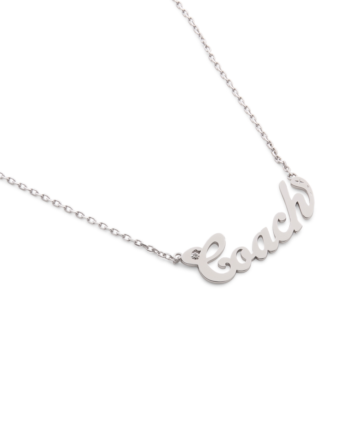 Coach Faux Stone Signature Name Plate Pendant Necklace