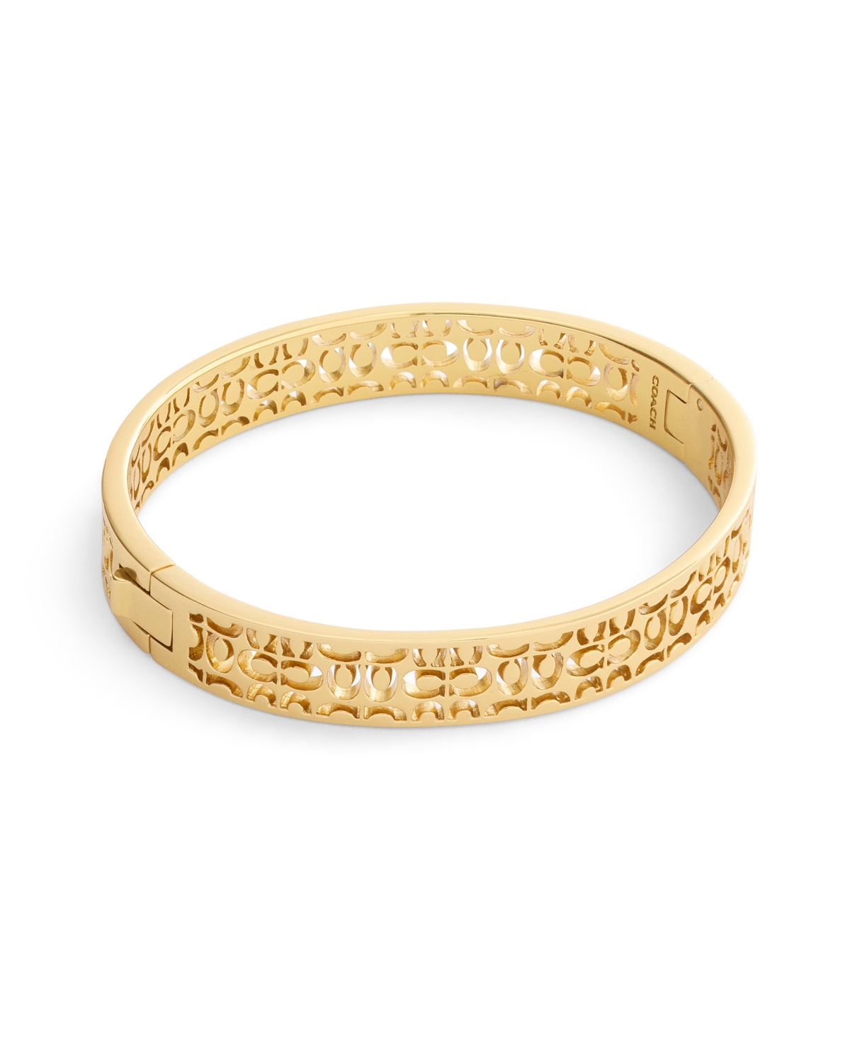 Coach Gold Signature Quilted Cut Out Bangle Bracelet
