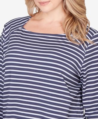 Plus Size Classic Marine Stripe Knit Top