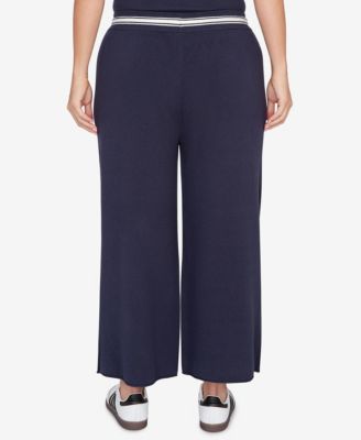 Plus Size Wide Leg Cropped Lounge Pants