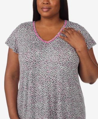 Plus Size Cap-Sleeve Top and Cropped Pajama Pants, 2-Piece Set