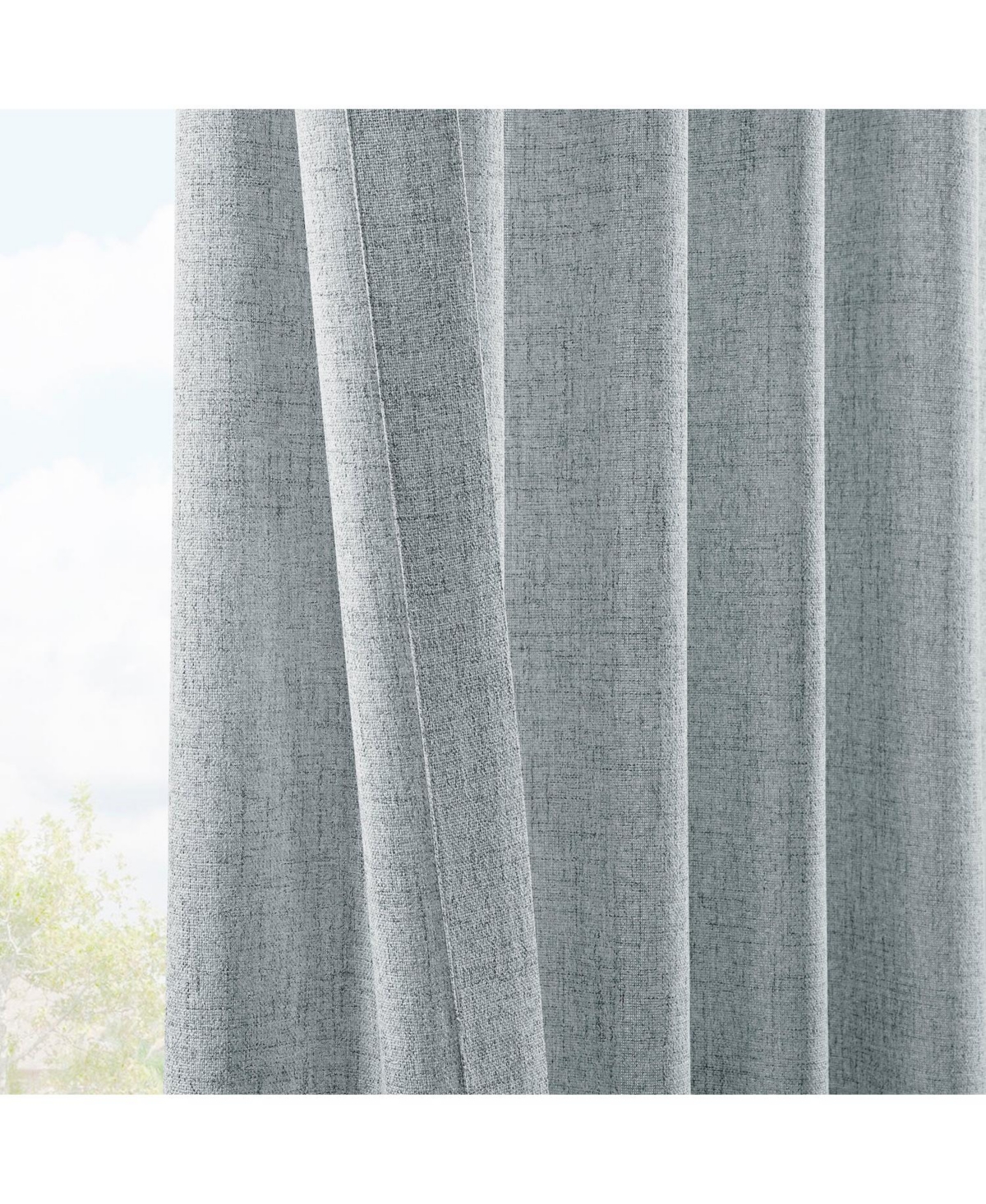 Half Price Drapes FarmTown Faux Linen Sheer Curtain Pair (2 Panels