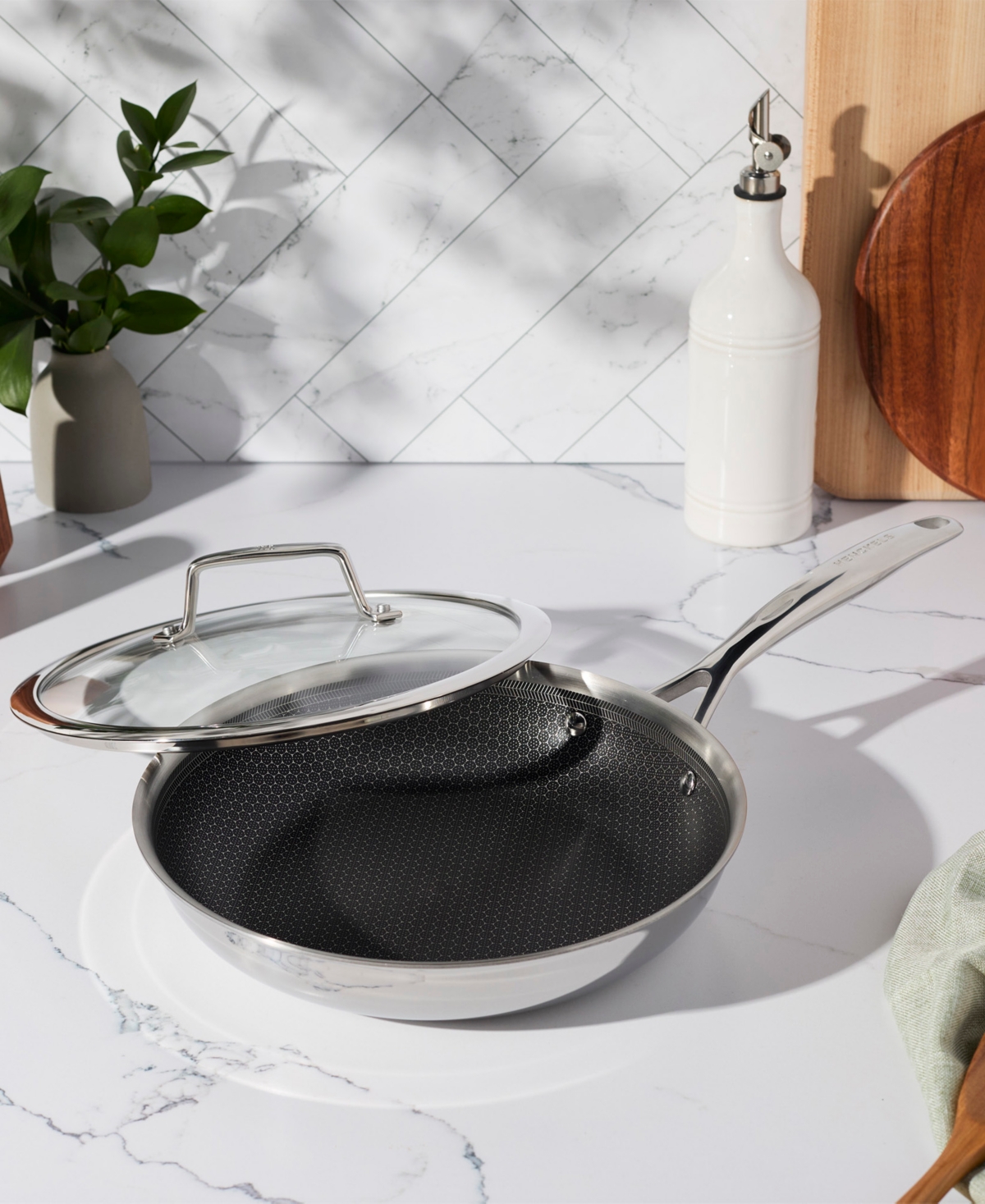 J.a. Henckels Paradigm Ceramic Stainless Steel 12" Dual Performance Fry Pan In Silver