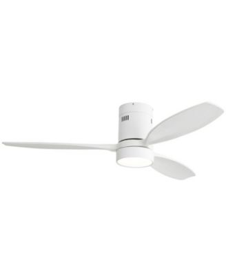 52-inch Modern White 3-Blade Flush Mount with Light and Remote Control