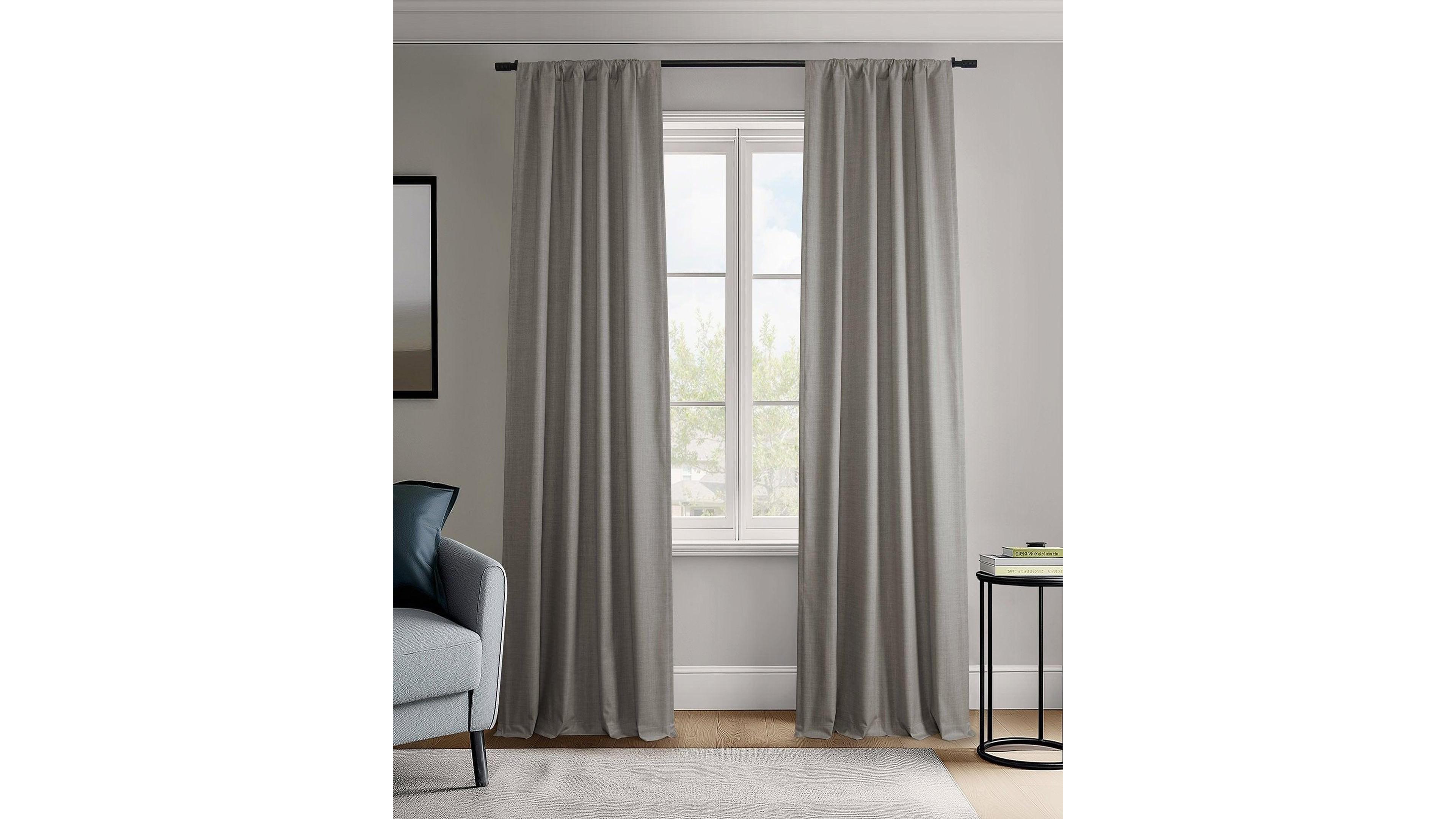 Half Price Drapes Vienna Basic Solid Curtains (2 Panel) Blackout Curtains For Bedroom and Living Room Curtains