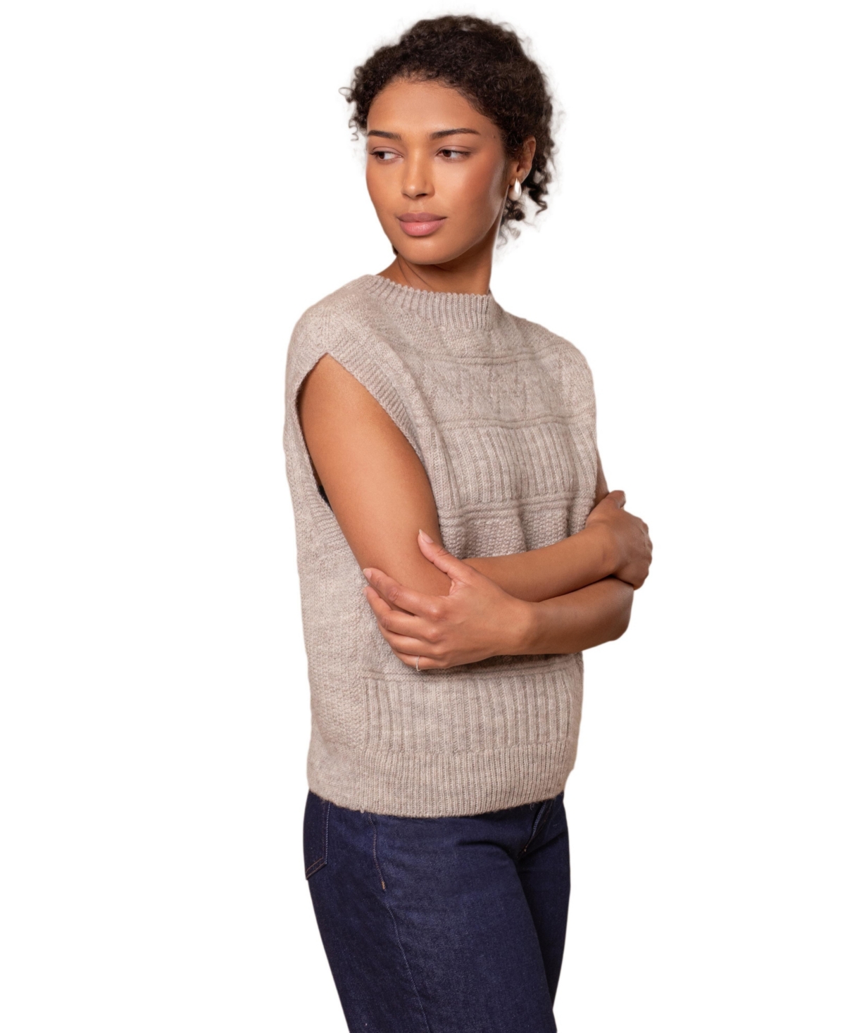 Celtic & Co. Women's British Wool Crew Neck Knitted Vest Sweaters
