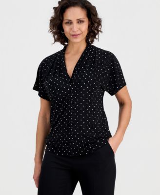 Women's Printed Flutter Sleeve Blouse