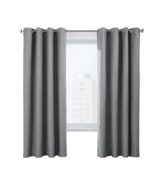 Ventura Blackout Grommet Curtain Panel Pair Frame Your Windows with Subtle Slub Textured Motif Each 78" x 84" Dark