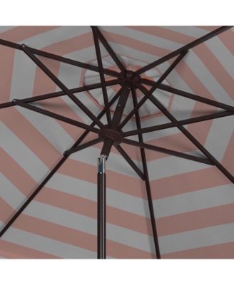 Maui Single Scallop Striped 9Ft Crank Push Button Tilt Umbrella