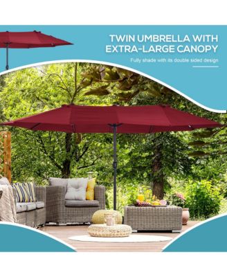 Extra Large 15ft Patio Umbrella, Wine