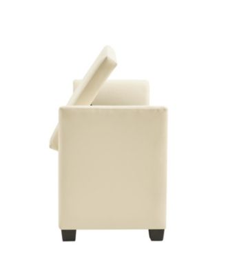 Monica 57.75 PU "Wide Tufted Storage Bench with Flared Arms