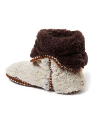 Women's Beth Faux Fur Fold Down Fuzzy Bootie House Slipper Boot