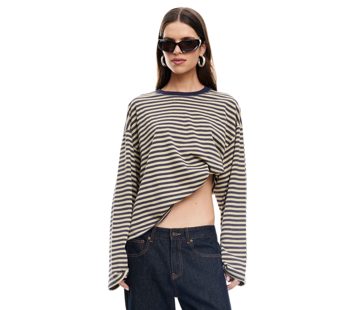 Lioness Women's Bloom Round-neck Long-sleeve Top In Black