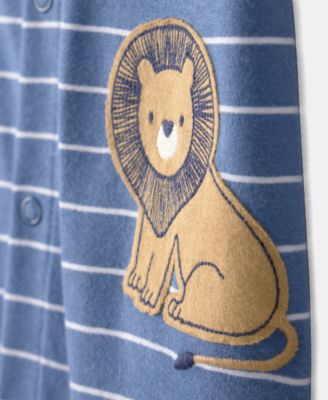 Baby Boys' Striped and Lion Graphic Snap-Up Romper