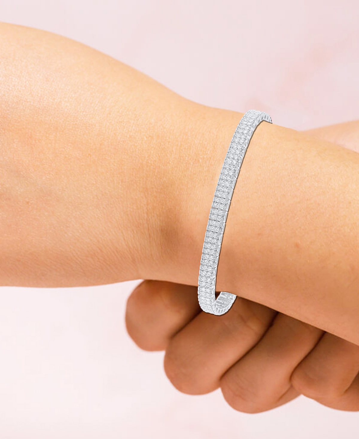 Forever Grown Diamonds Lab-grown Diamond Bracelet (3 Ct. T.w.) In Sterling Silver (also In 14k Gold Plated Sterling Silver) In Silver