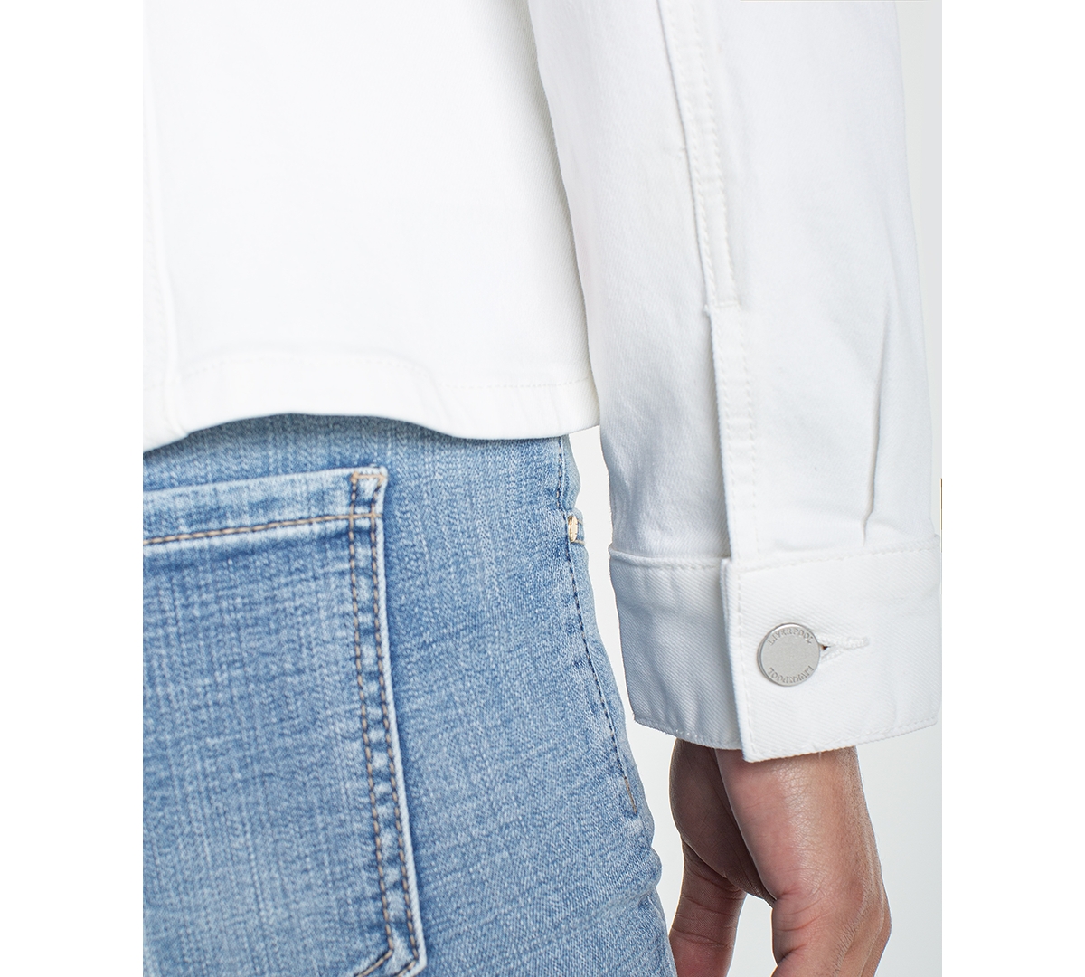 Liverpool Los Angeles Eyelet Denim Jacket In White