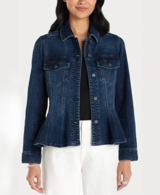 Women's Fit and Flare Trucker Denim Collar Jacket