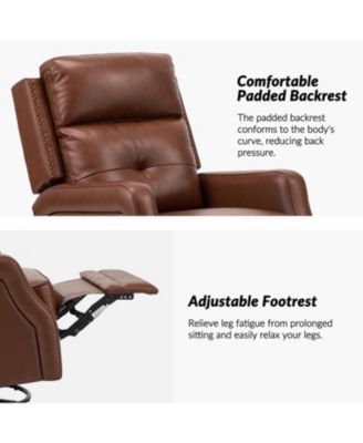  Beatriz 28.74" Wide Genuine Leather Swivel Rocker Recliner