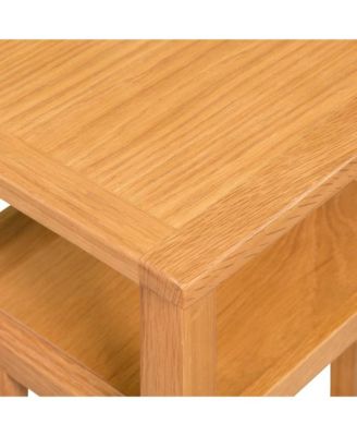 End Table with Magazine Shelf – 1 Pc, Solid Oak Wood, 10.6"x13.8"x21.7", Compact Side Table for Living Room or Bedroom