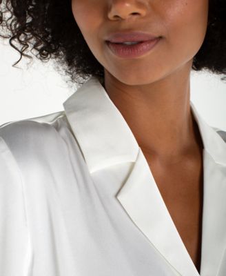 Women's Short-Sleeve Satin Camp Shirt