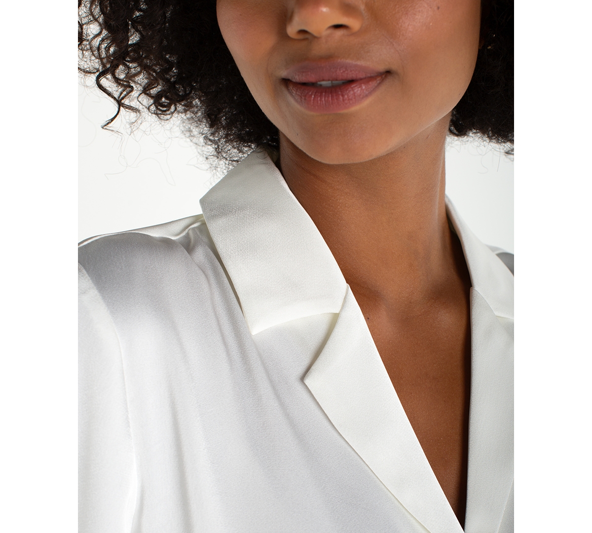 Liverpool Los Angeles Women's Short-Sleeve Satin Camp Shirt