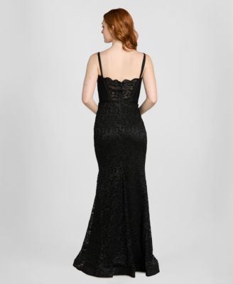 Junior's  Glitter Lace Corset Gown