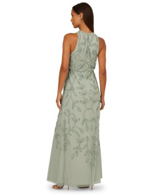 Women's Beaded Sleeveless Long Dress