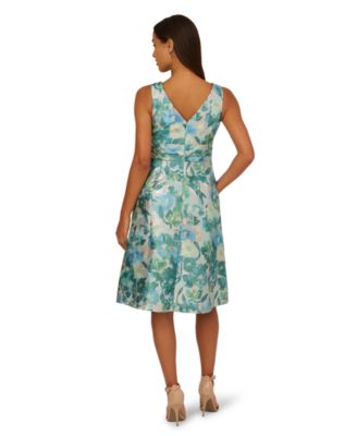 Women's Floral Jacquard Midi Dress