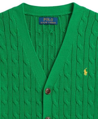Boys 8-20 Cable-Knit Cotton V-Neck Cardigan