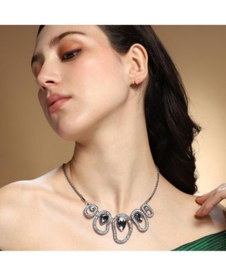 Women's The Teardrop-Halo Collar Necklace - Space Grey