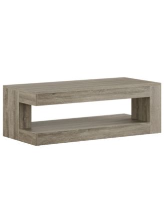 Coffee Table for Living Room, 47.24-Inch Farmhouse 2-Tier Accent Center Tea, Elegant Grey