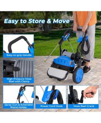 2300 PSI 1.8 GPM Electric Pressure Washer with Wheels and 5 Quick Connect Nozzles-Blue