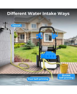 2300 PSI 1.8 GPM Electric Pressure Washer with Wheels and 5 Quick Connect Nozzles-Blue
