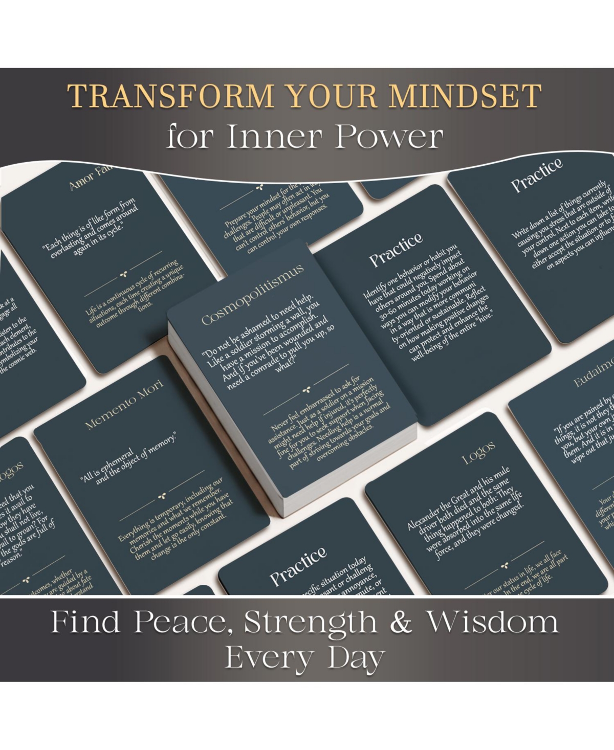 Quokka Stoicism Cards Marcus Aurelius - 122 Daily Quotes & Exercises