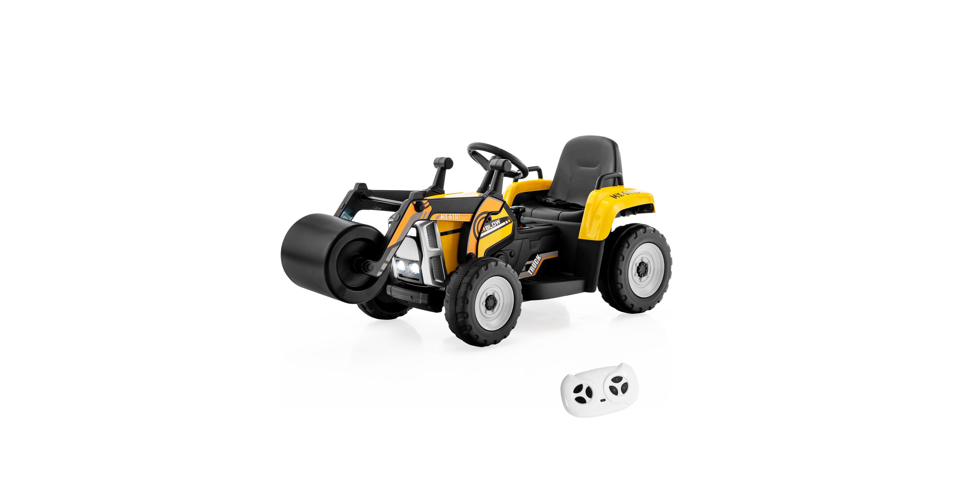 Sugift 12V Kids Ride on Road Roller with 2.4G Remote Control, Ages 3+