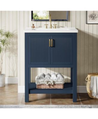 24" Modern Bathroom Vanity with Sink,2 Doors and 1 Drawer, Freestanding Bathroom Vanities Cabinet Combo