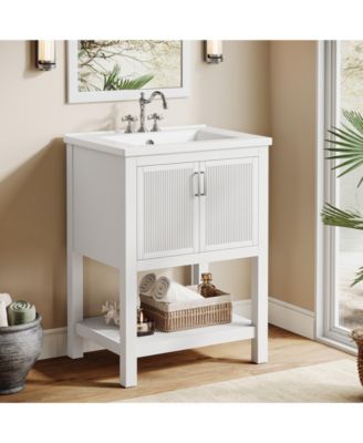 24" Modern Bathroom Vanity with Sink,2 Doors and 1 Drawer, Freestanding Bathroom Vanities Cabinet Combo