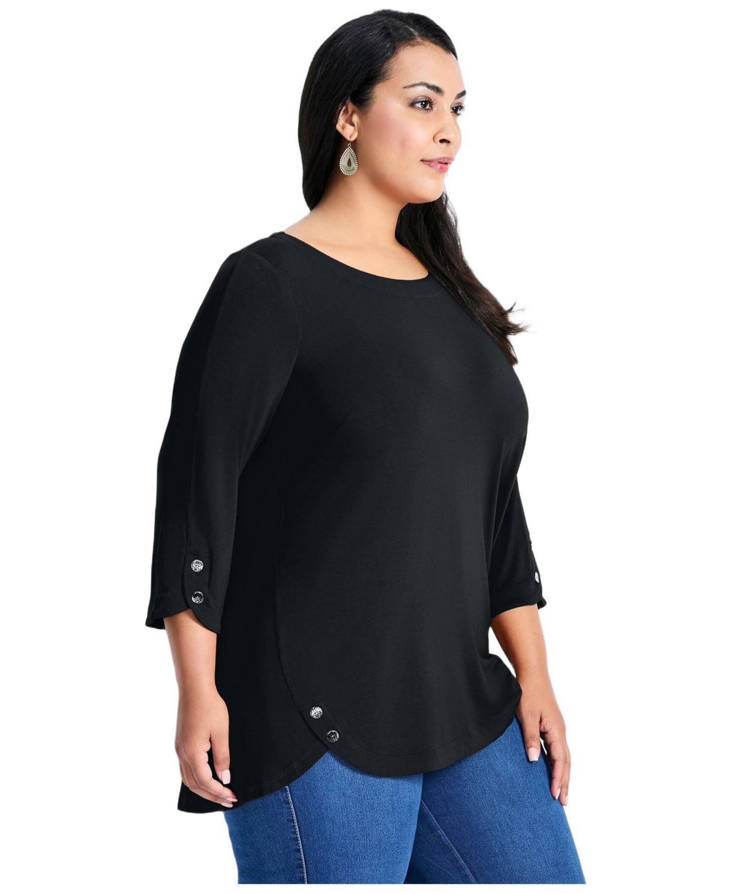 Women's Sabrina Button Detail Top
