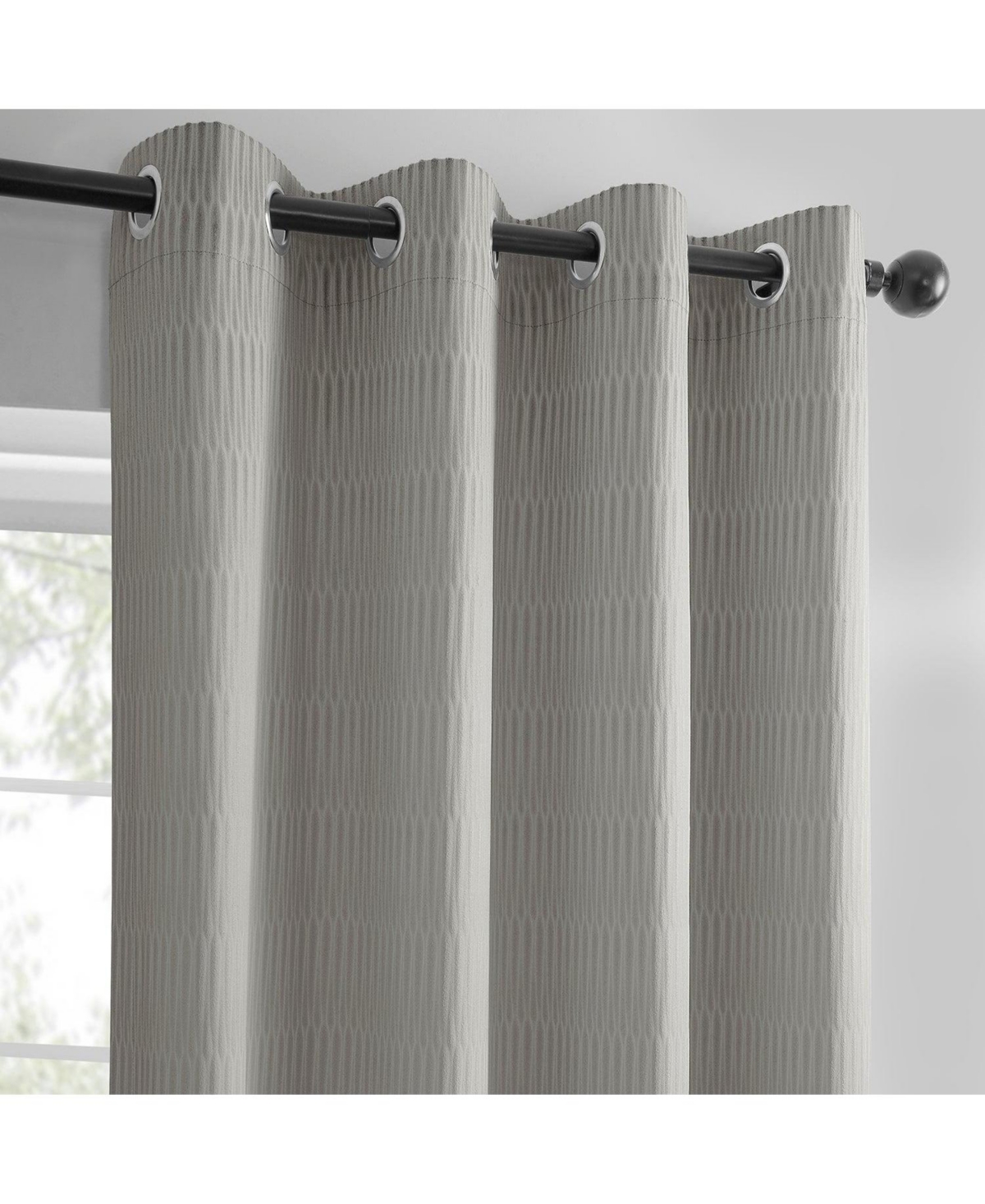 Half Price Drapes Abstract Grommet Lounge Embossed Velvet Room Darkening Curtain