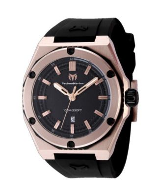 Men's TM-416071 CORAL Quartz 3 Hand Black Dial Watch