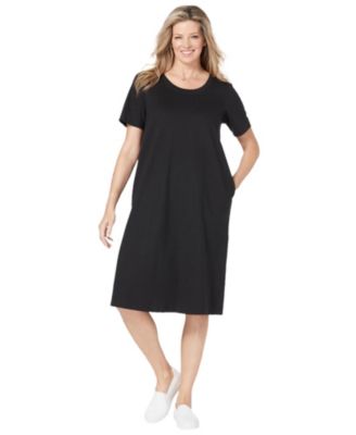 Women's Plus Size Perfect Short-Sleeve Crewneck Tee Dress
