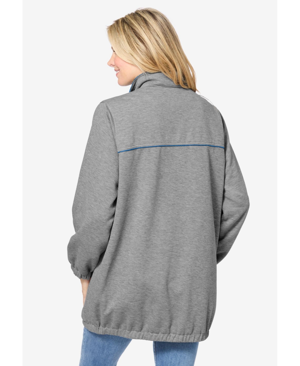 Woman Within Plus Fleece Nylon Reversible Jacket