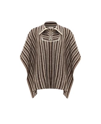 Women's Juniper Striped Wool Cape
