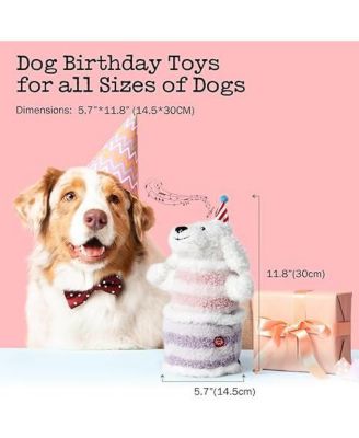 Birthday Cake Dog Toy, Dancing with Echo Function Feature, Singing Birthday Songs, Interactive Dog Toys, Plush Stuffed Puppy Toy