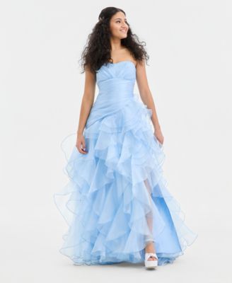 Juniors' Ruffled Strapless Ball Gown, Created for Macy's