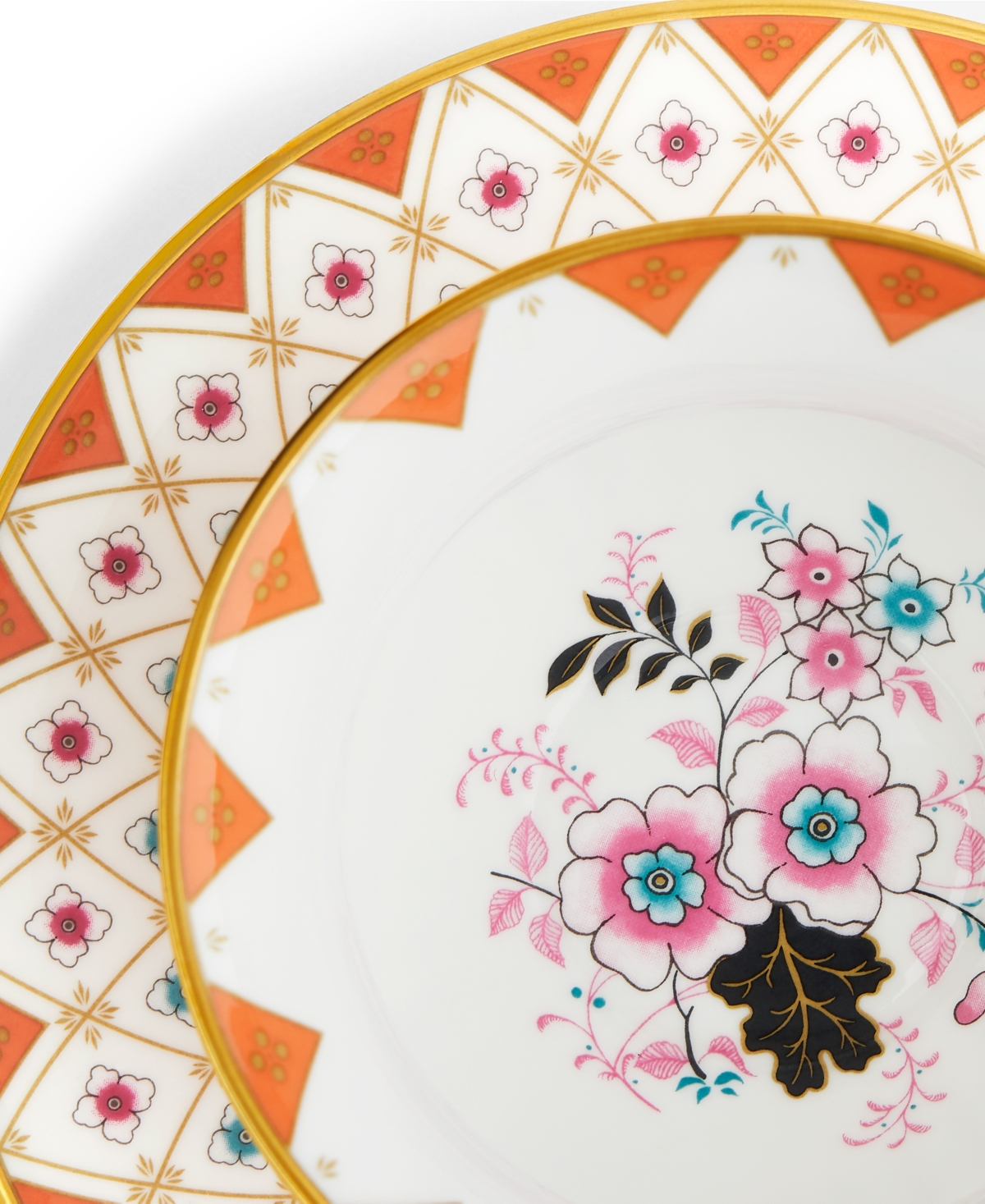 Wedgwood Wonderlust Peony Diamond Teacup & Saucer