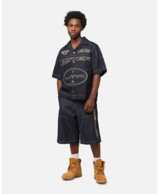 Men's Motor Denim Button Up Casual Shirt