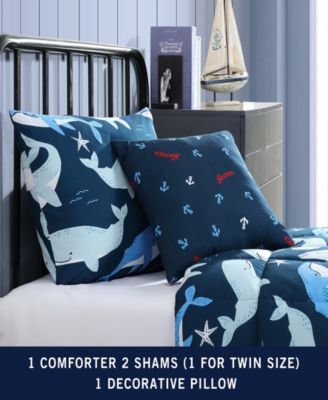 Finnian Whales Microfiber 3-Pc. Comforter Set, Twin