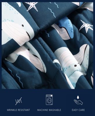 Finnian Whales Microfiber 4-Pc. Comforter Set, Full/Queen