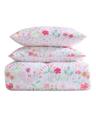 Sunshine Flowers Microfiber 3-Pc. Comforter Set, Twin